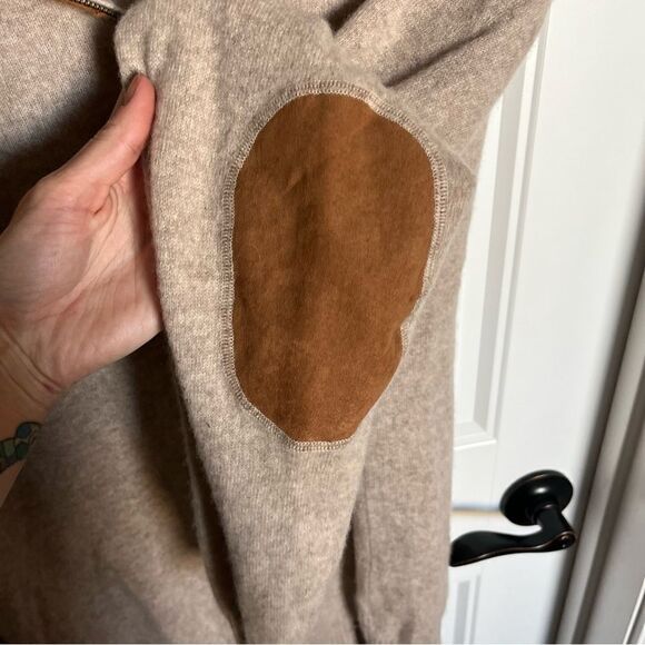 Alan Flusser 2-ply Cashmere Sweater Half Zip Tan - Picture 7 of 7